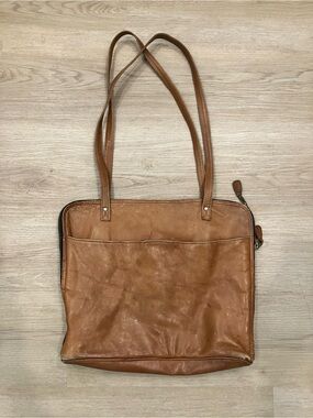 Frye Cognac Leather Shoulder Tote